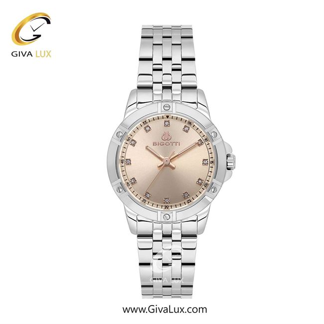 ساعت مچی اورجینال زنانه بیگوتی BIGOTTI نقره ای | نقره ای| شامپاینی| کد رفرنس BG.1.10563-2
