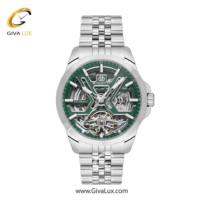 ساعت مچی اورجینال مردانه بیگوتی BIGOTTI نقره ای | نقره ای| سبز یشمی تیره| کد رفرنس BG.1.10564-4