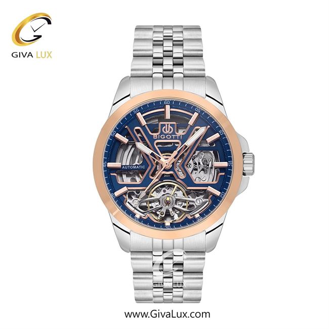 ساعت مچی اورجینال مردانه بیگوتی BIGOTTI رزگلد | نقره ای| سرمه ای| کد رفرنس BG.1.10564-5