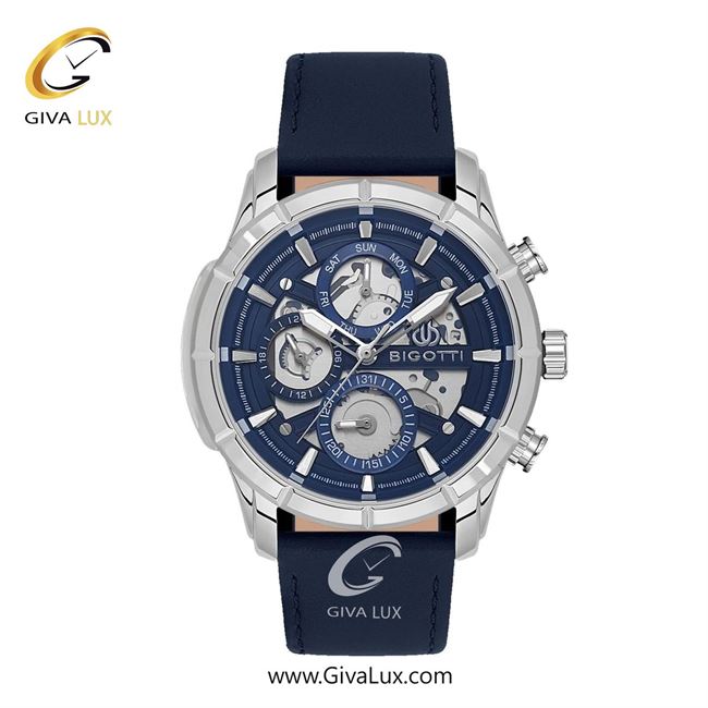 ساعت مچی اورجینال مردانه بیگوتی BIGOTTI سه موتوره فول تایم نقره ای | سرمه ای| سرمه ای| کد رفرنس BG.1.10579.3