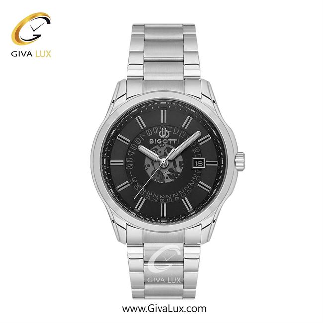 ساعت مچی اورجینال مردانه بیگوتی BIGOTTI نقره ای | نقره ای| مشکی| کد رفرنس  BG.1.10591.1