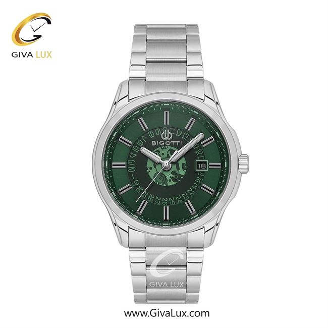 ساعت مچی اورجینال مردانه بیگوتی BIGOTTI نقره ای | نقره ای| سبز یشمی تیره| کد رفرنس BG.1.10591.3