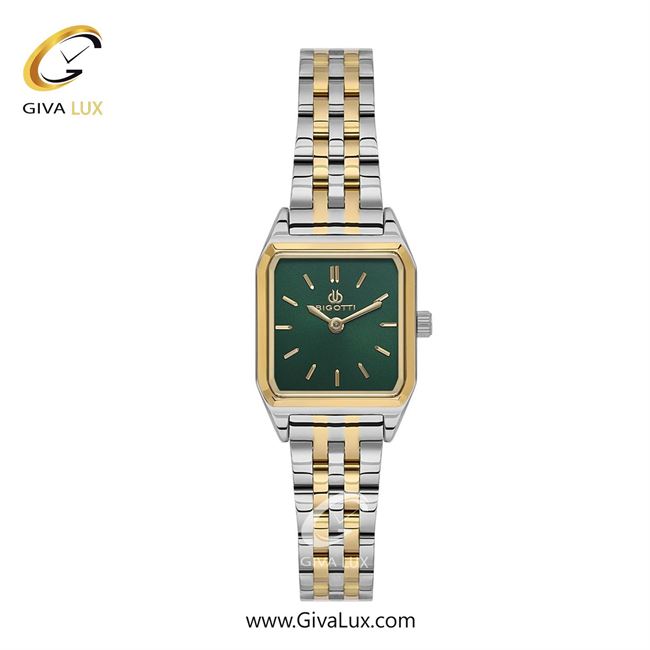 ساعت مچی اورجینال زنانه بیگوتی BIGOTTI طلایی | طلایی-نقره ای| سبز یشمی تیره| کد رفرنس BG.1.10619-5
