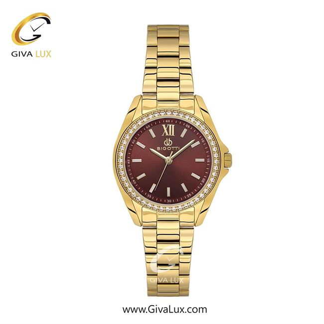 ساعت مچی اورجینال زنانه بیگوتی BIGOTTI طلایی | طلایی| قهوه ای| کد رفرنس BG.1.10621-3