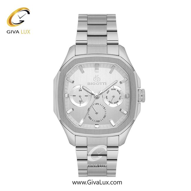 ساعت مچی اورجینال مردانه بیگوتی BIGOTTI سه موتوره فول تایم نقره ای | نقره ای| نقره ای| کد رفرنس  BG.1.10625-1