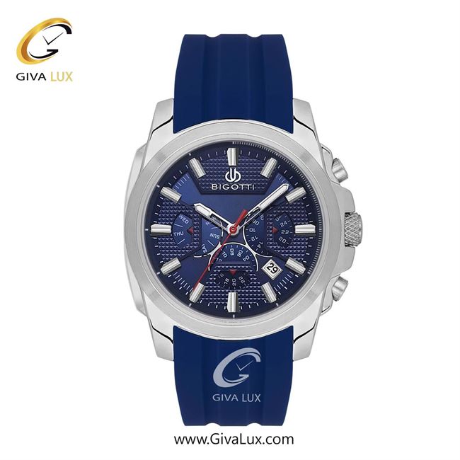 ساعت مچی اورجینال مردانه بیگوتی BIGOTTI سه موتوره کرنوگراف نقره ای | سرمه ای| سرمه ای| کد رفرنس BG.1.10636-2