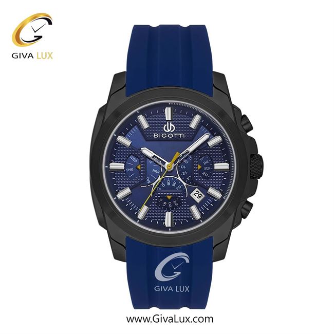 ساعت مچی اورجینال مردانه بیگوتی BIGOTTI سه موتوره کرنوگراف مشکی | سرمه ای| سرمه ای| کد رفرنس BG.1.10636-5