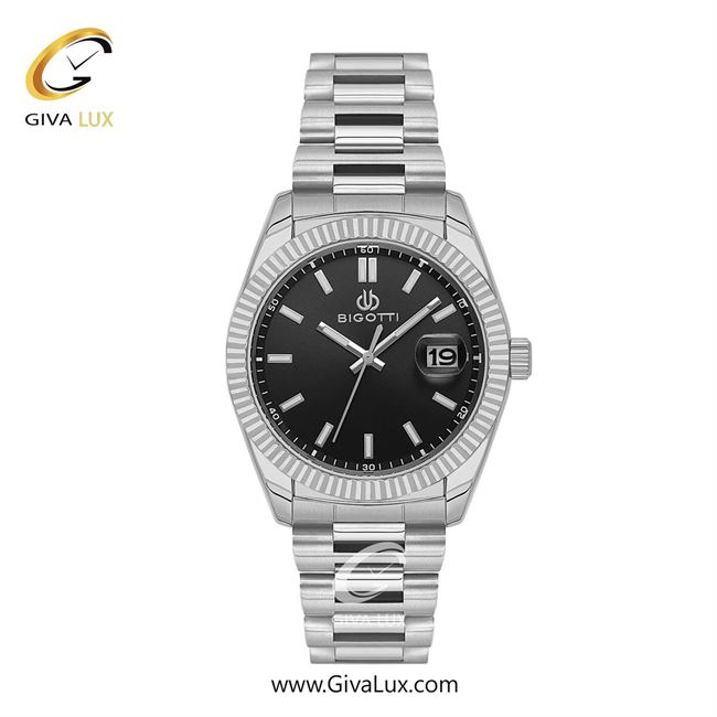 ساعت مچی اورجینال مردانه بیگوتی BIGOTTI نقره ای | نقره ای| مشکی| کد رفرنس BG.1.10639-2