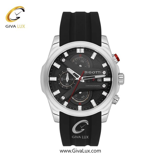 ساعت مچی اورجینال مردانه بیگوتی BIGOTTI سه موتوره کرنوگراف نقره ای | مشکی| مشکی| کد رفرنس BG.1.10641-1
