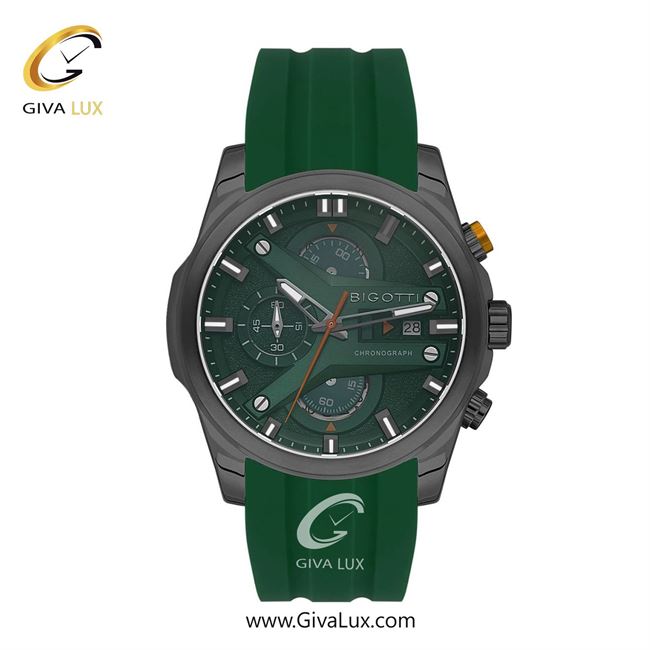 ساعت مچی اورجینال مردانه بیگوتی BIGOTTI سه موتوره کرنوگراف تیتانیوم | سبز| سبز| کد رفرنس BG.1.10641-5