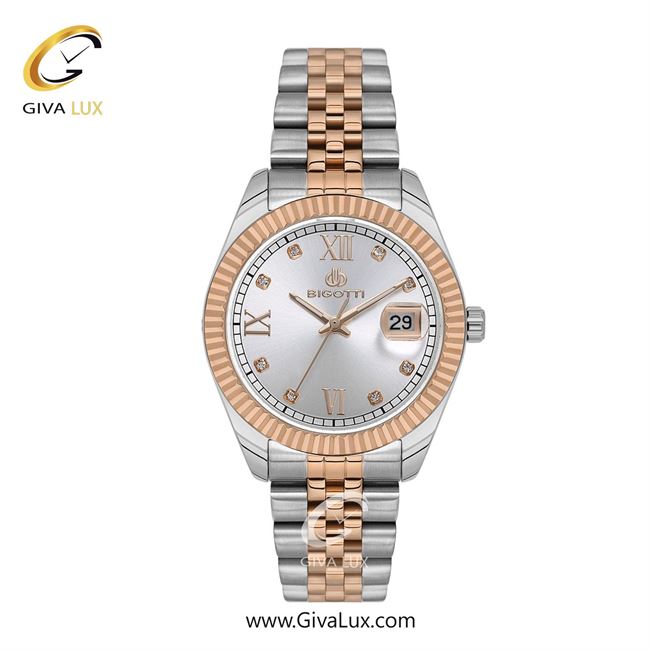 ساعت مچی اورجینال زنانه بیگوتی BIGOTTI رزگلد | نقره ای-رزگلد| نقره ای| کد رفرنس BG.1.10643-6
