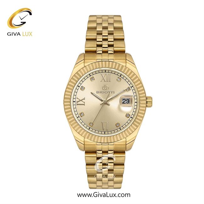 ساعت مچی اورجینال زنانه بیگوتی BIGOTTI طلایی | طلایی| طلایی| کد رفرنس BG.1.10643-8