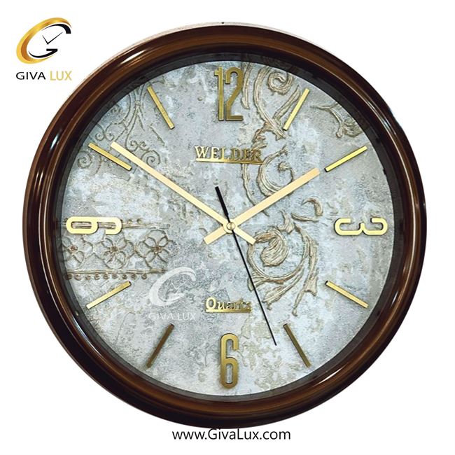 ساعت دیواری اورجینال ولدر PVC قهوه ای| کد رفرنس 100
