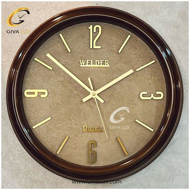 ساعت دیواری اورجینال ولدر PVC قهوه ای| کد رفرنس 100