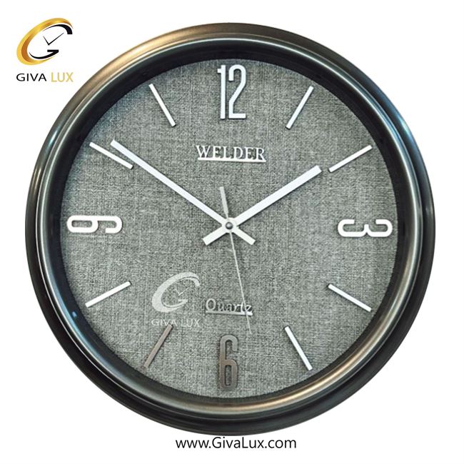 ساعت دیواری اورجینال ولدر PVC طوسی| کد رفرنس 100