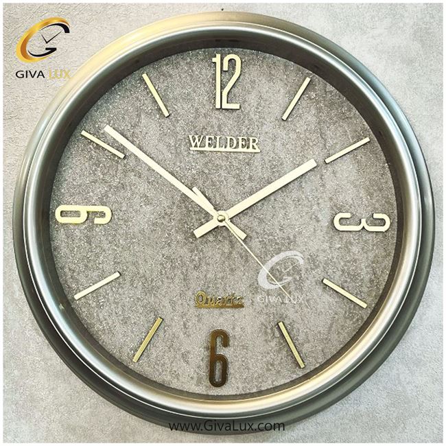 ساعت دیواری اورجینال ولدر PVC نقره ای| کد رفرنس 100