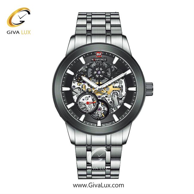 ساعت مچی اورجینال مردانه ناوی فورس|Naviforce|نوی فورس|نیوی فورس مشکی | نقره ای| مشکی| کد رفرنس NF1002
