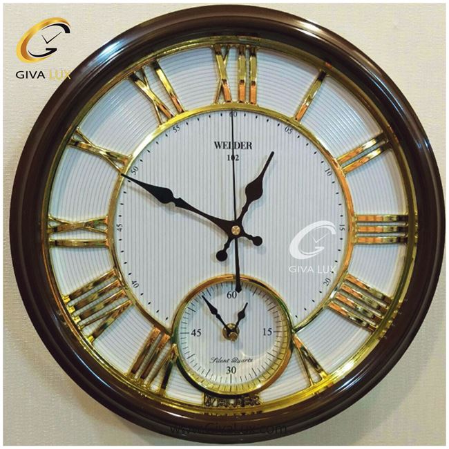 ساعت دیواری اورجینال ولدر PVC قهوه ای| کد رفرنس 102