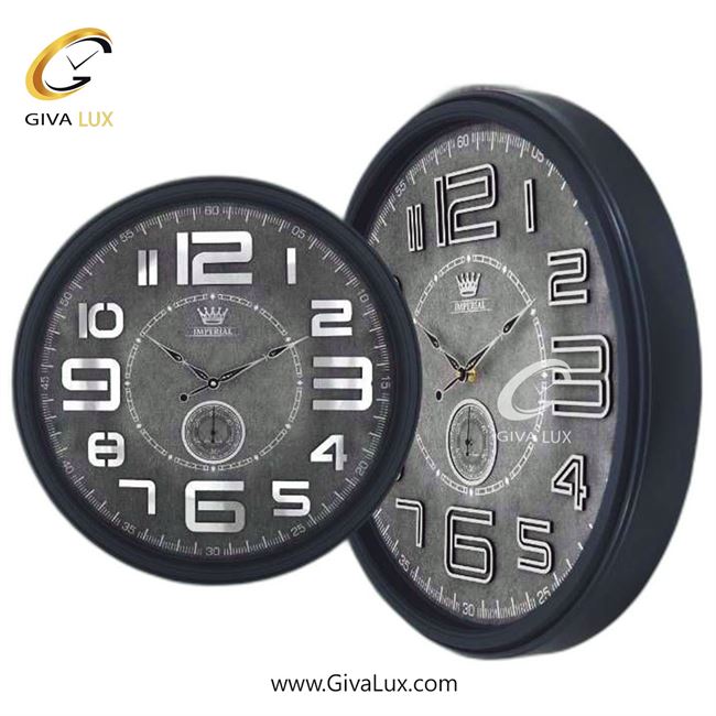 ساعت دیواری اورجینال امپریال PVC طوسی| کد رفرنس 1030B