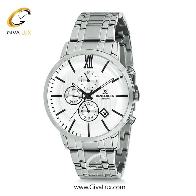 ساعت مچی اورجینال مردانه دنیل کلین سه موتوره کرنوگراف نقره ای | نقره ای| سفید-نقره ای| کد رفرنس DK12228-1