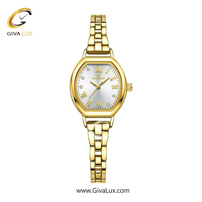 ساعت مچی اورجینال ناوی فورس زنانه طلایی | طلایی | سفید صدفی | کد رفرنس NF5035