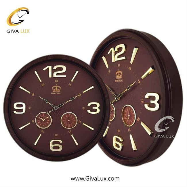 ساعت دیواری اورجینال امپریال PVC قهوه ای| کد رفرنس 1060B
