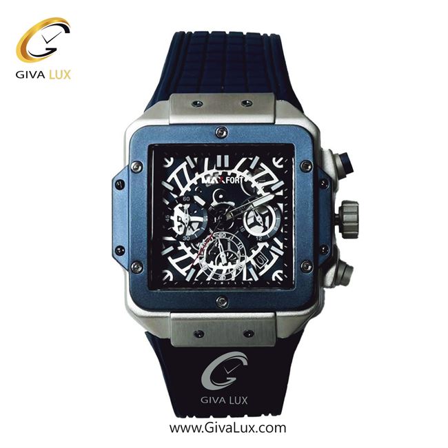 ساعت مچی اورجینال مردانه مکس فورت (MAXFORT) سه موتوره کرنوگراف سرمه ای-نقره ای | سرمه ای| سرمه ای| کد رفرنس MX-108