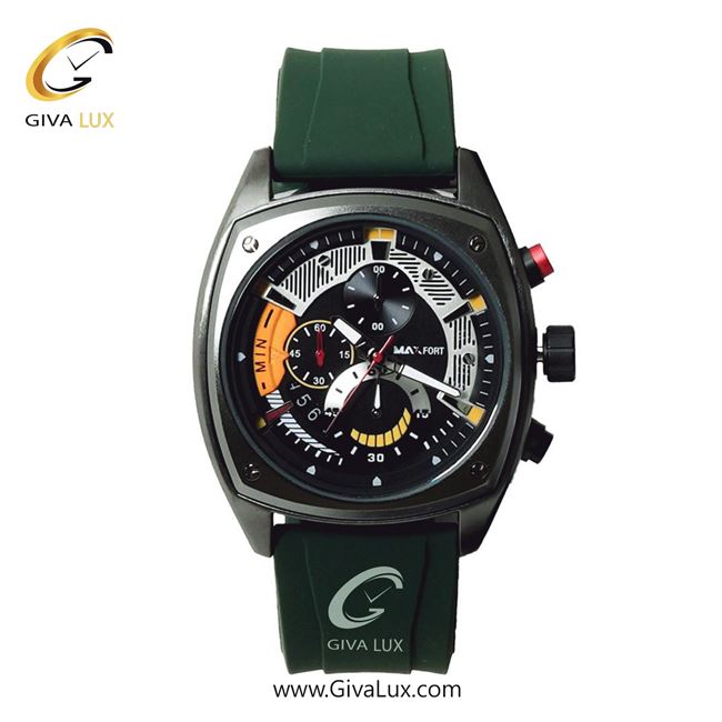 ساعت مچی اورجینال مردانه مکس فورت (MAXFORT) سه موتوره کرنوگراف تیتانیوم | سبز| مشکی| کد رفرنس MX-109
