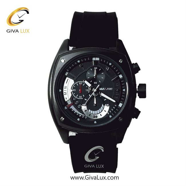 ساعت مچی اورجینال مردانه مکس فورت (MAXFORT) سه موتوره کرنوگراف مشکی | مشکی| مشکی| کد رفرنس MX-109