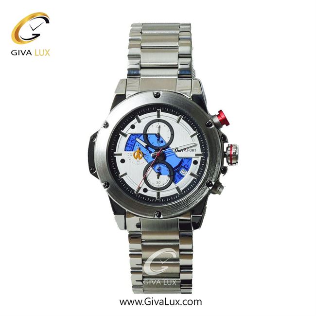 ساعت مچی اورجینال مردانه مکس فورت (MAXFORT) سه موتوره کرنوگراف نقره ای | نقره ای| طوسی-آبی| کد رفرنس MX-110