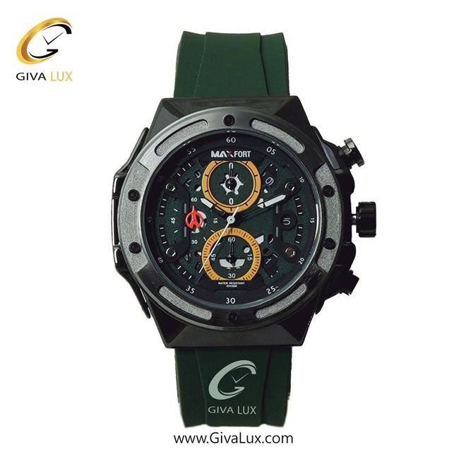 ساعت مچی اورجینال مردانه مکس فورت (MAXFORT) سه موتوره کرنوگراف مشکی | سبز| سبز یشمی تیره| کد رفرنس MX-111