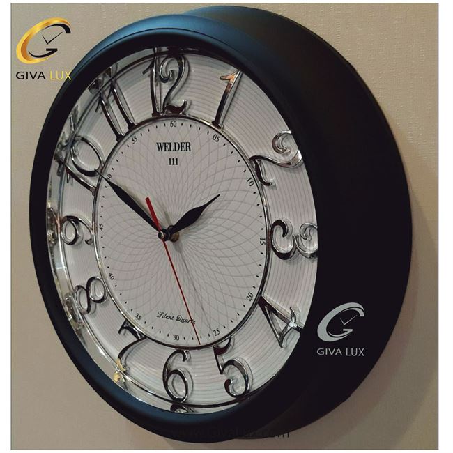 ساعت دیواری اورجینال ولدر PVC مشکی| کد رفرنس 111