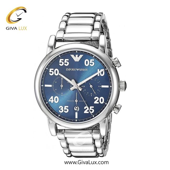 ساعت مچی اورجینال مردانه امپریو آرمانی سه موتوره کرنوگراف نقره ای | نقره ای| سرمه ای| کد رفرنس ar11132