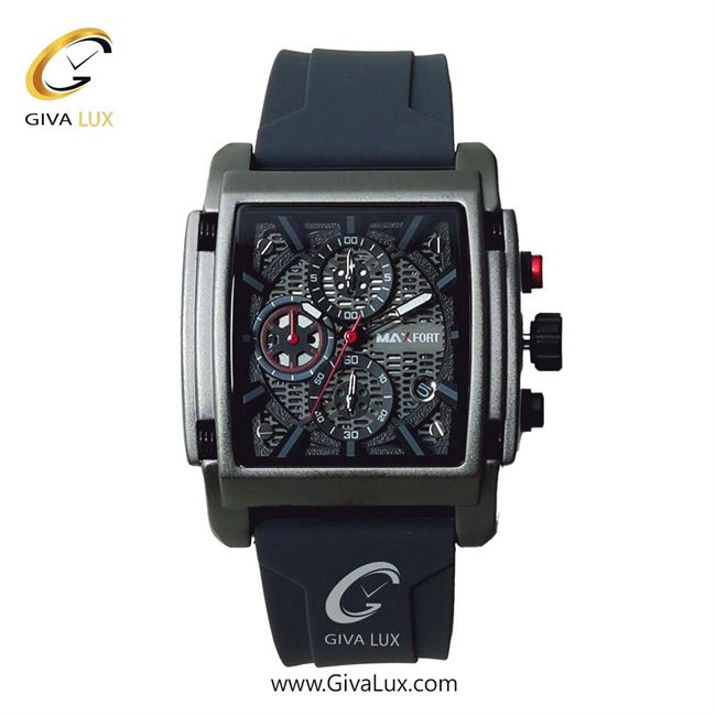ساعت مچی اورجینال مردانه مکس فورت (MAXFORT) سه موتوره کرنوگراف نقره ای | سرمه ای| طوسی| کد رفرنس MX-112