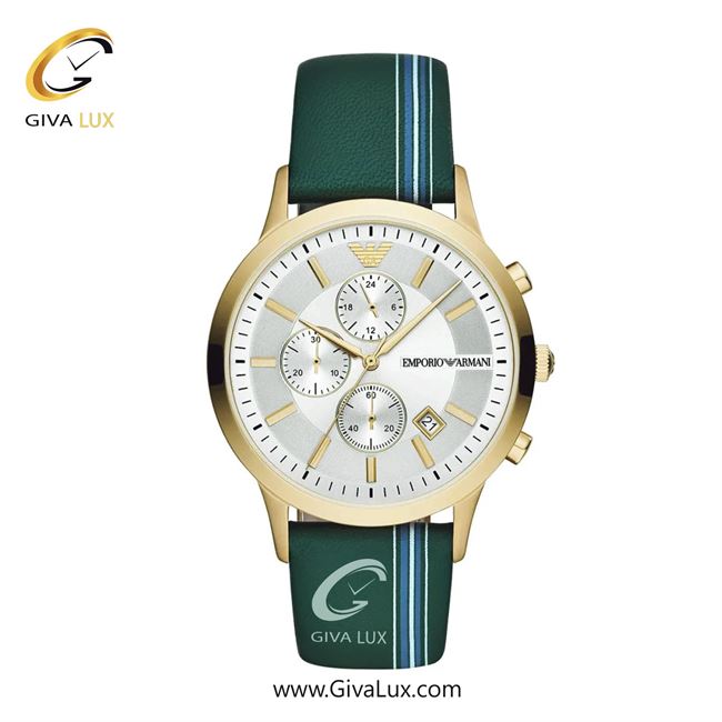 ساعت مچی اورجینال مردانه امپریو آرمانی سه موتوره کرنوگراف طلایی | سبز| نقره ای| کد رفرنس ar11233