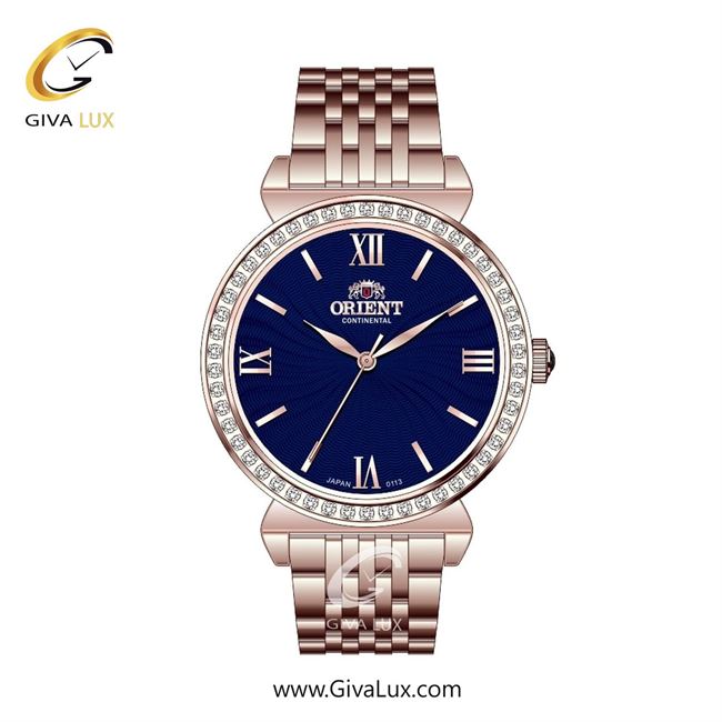 ساعت مچی اورجینال زنانه اورینت (کانتیننتال) | Orient (Continental) رزگلد | رزگلد| آبی کاربنی| کد رفرنس 0113