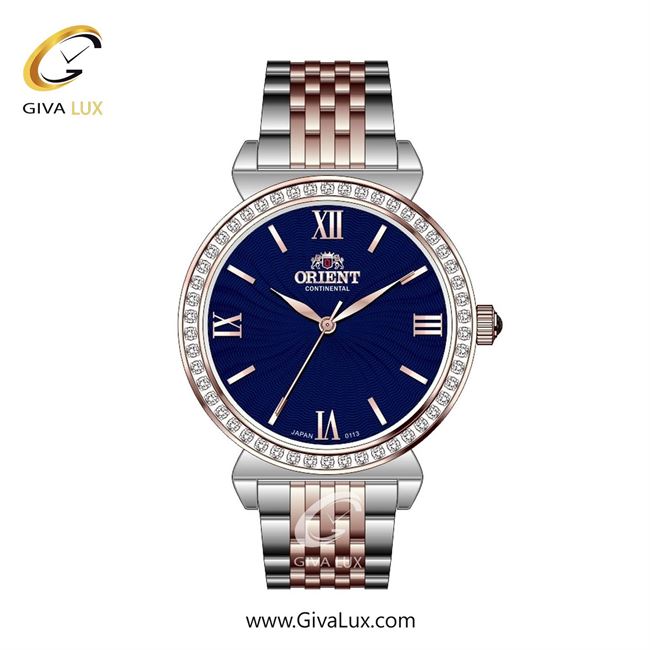 ساعت مچی اورجینال زنانه اورینت (کانتیننتال) | Orient (Continental) رزگلد | رزگلد-نقره ای| آبی کاربنی| کد رفرنس 0113
