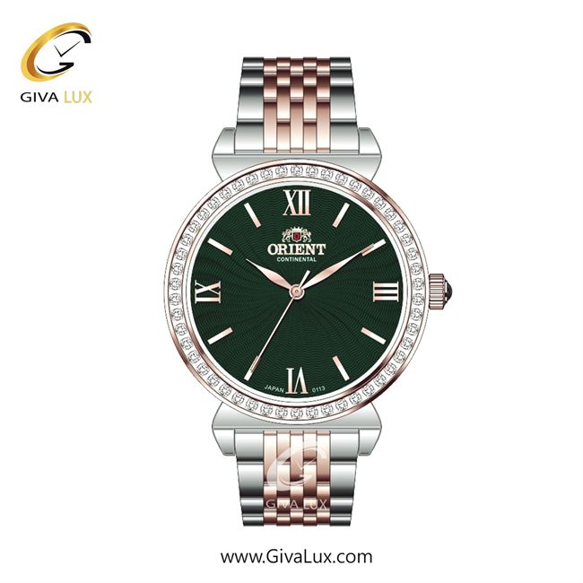 ساعت مچی اورجینال زنانه اورینت (کانتیننتال) | Orient (Continental) رزگلد | رزگلد-نقره ای| سبز یشمی تیره| کد رفرنس 0113
