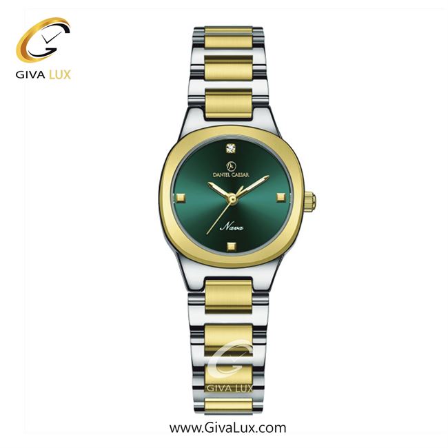 ساعت مچی اورجینال زنانه دنیل سزار طلایی-نقره ای | نقره ای-طلایی| سبز یشمی تیره| کد رفرنس DC-1140