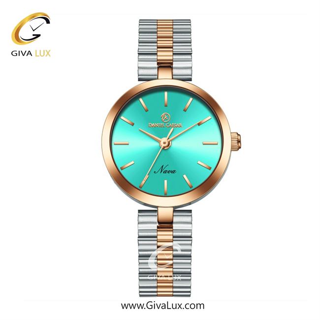 ساعت مچی اورجینال زنانه دنیل سزار رزگلد | نقره ای-رزگلد| سبزآبی| کد رفرنس DC-1141