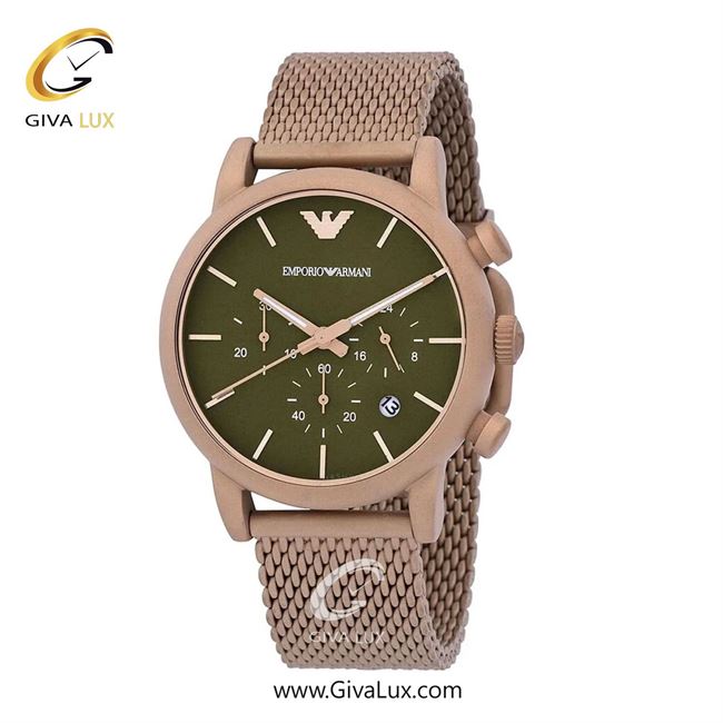ساعت مچی اورجینال مردانه امپریو آرمانی سه موتوره کرنوگراف رزگلد | رزگلد| سبز| کد رفرنس ar11428