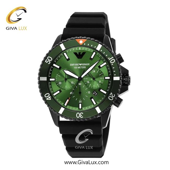 ساعت مچی اورجینال مردانه امپریو آرمانی سه موتوره کرنوگراف مشکی | مشکی| سبز| کد رفرنس ar11463