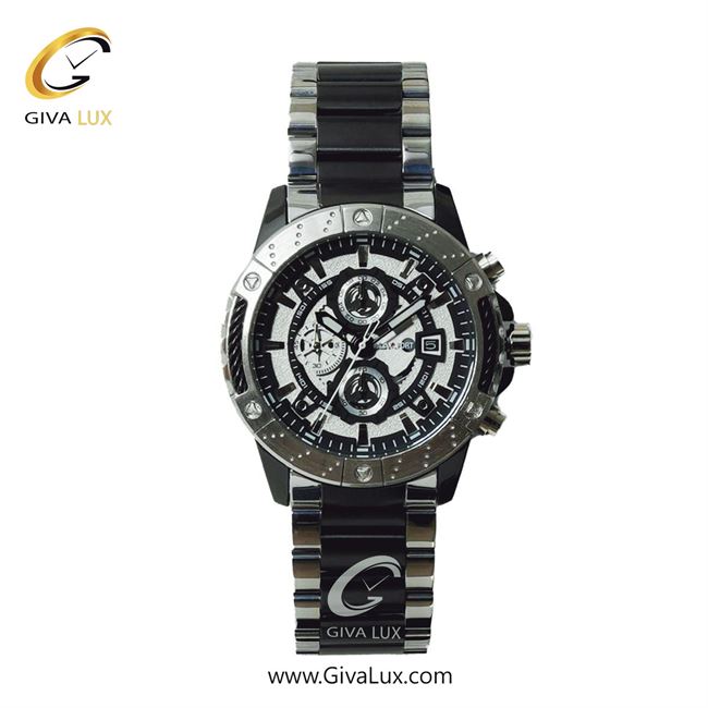 ساعت مچی اورجینال مردانه مکس فورت (MAXFORT) سه موتوره کرنوگراف مشکی-نقره ای | مشکی-نقره ای| نقره ای-مشکی| کد رفرنس MX-115