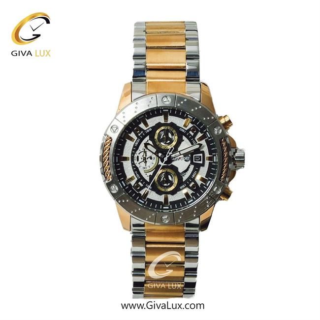 ساعت مچی اورجینال مردانه مکس فورت (MAXFORT) سه موتوره کرنوگراف نقره ای-رزگلد | نقره ای-رزگلد| نقره ای-مشکی| کد رفرنس MX-115