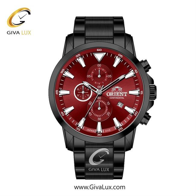 ساعت مچی اورجینال مردانه اورینت (کانتیننتال) | Orient (Continental) سه موتوره کرنوگراف مشکی | مشکی| زرشکی| کد رفرنس 0115