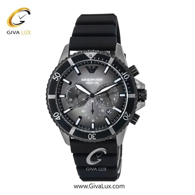 ساعت مچی اورجینال مردانه امپریو آرمانی سه موتوره کرنوگراف مشکی | مشکی| دودی|تیتانیوم| کد رفرنس ar11515