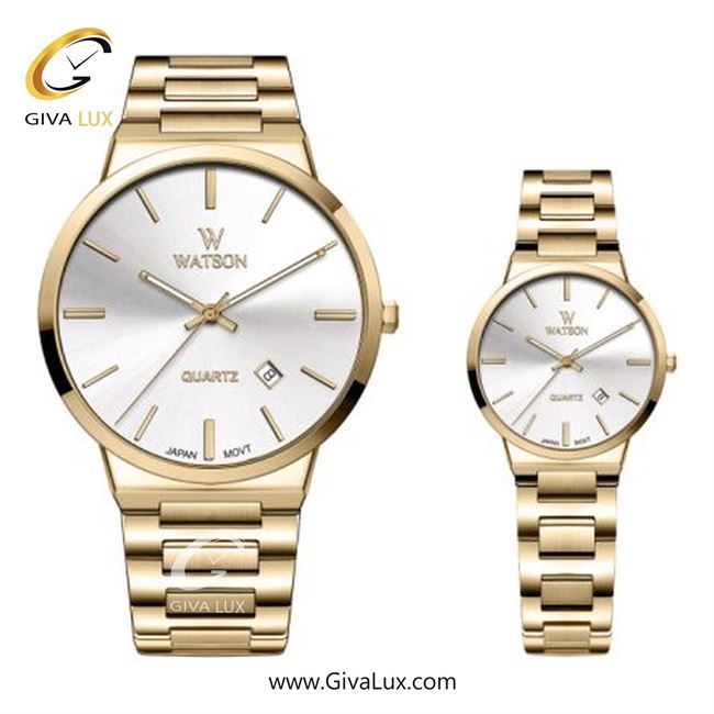 ساعت مچی اورجینال ست واتسون | WATSON  طلایی | طلایی| نقره ای| کد رفرنس زنانه: W 1154L-101 ، مردانه: W 1154G-101