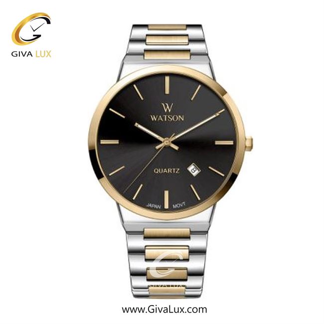 ساعت مچی اورجینال مردانه واتسون | WATSON  طلایی | نقره ای-طلایی| مشکی| کد رفرنس W 1154G-352
