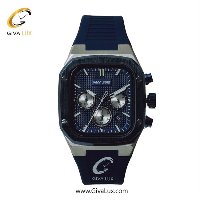 ساعت مچی اورجینال مردانه مکس فورت (MAXFORT) سه موتوره کرنوگراف نقره ای-سرمه ای | سرمه ای| سرمه ای| کد رفرنس MX-116