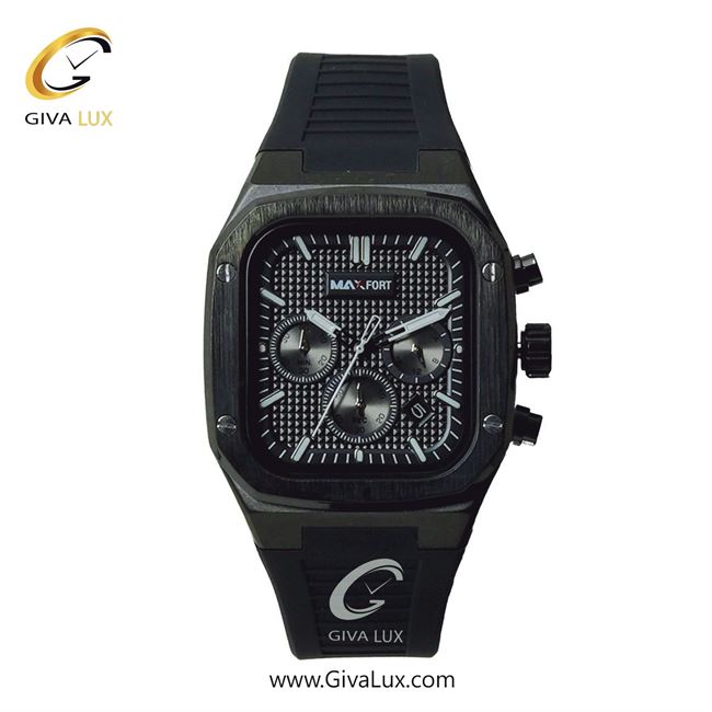 ساعت مچی اورجینال مردانه مکس فورت (MAXFORT) سه موتوره کرنوگراف مشکی | مشکی| طوسی-مشکی| کد رفرنس MX-116